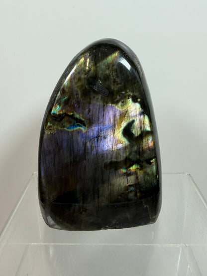 Labradorite Polished Freeform. Gorgeous Purple Rainbow Flash Spectrolite From Madagascar. High Quality Display Crystal.