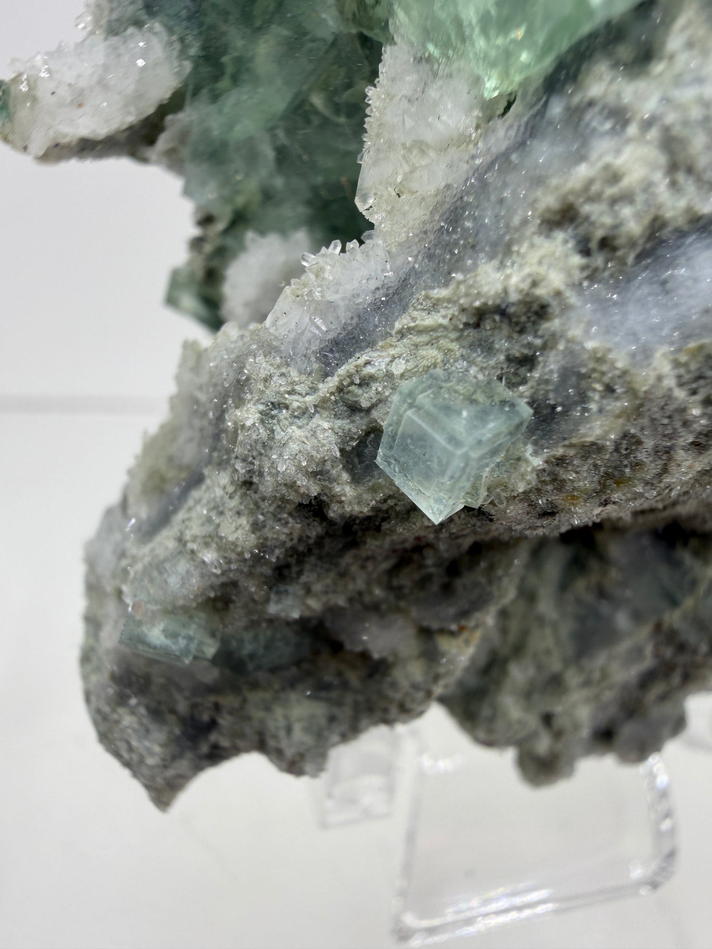 Fluorite Cubes Specimen. Gorgeous Rare Xianghualing Green Fluorite. High Quality Display Crystal