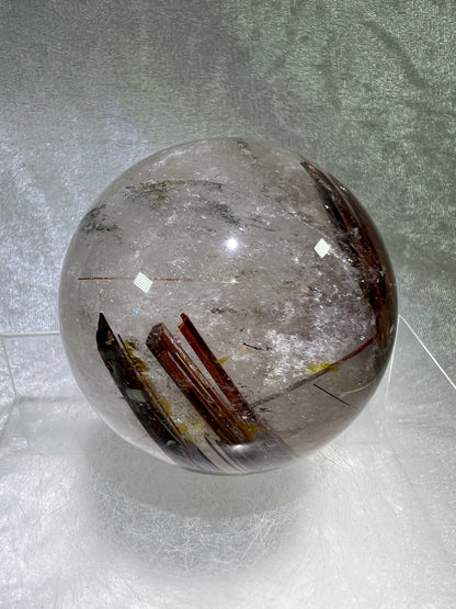 Copper Rutile Quartz Sphere. 72mm. Gorgeous Rare Copper Rutilated Quartz. Stunning Display Sphere