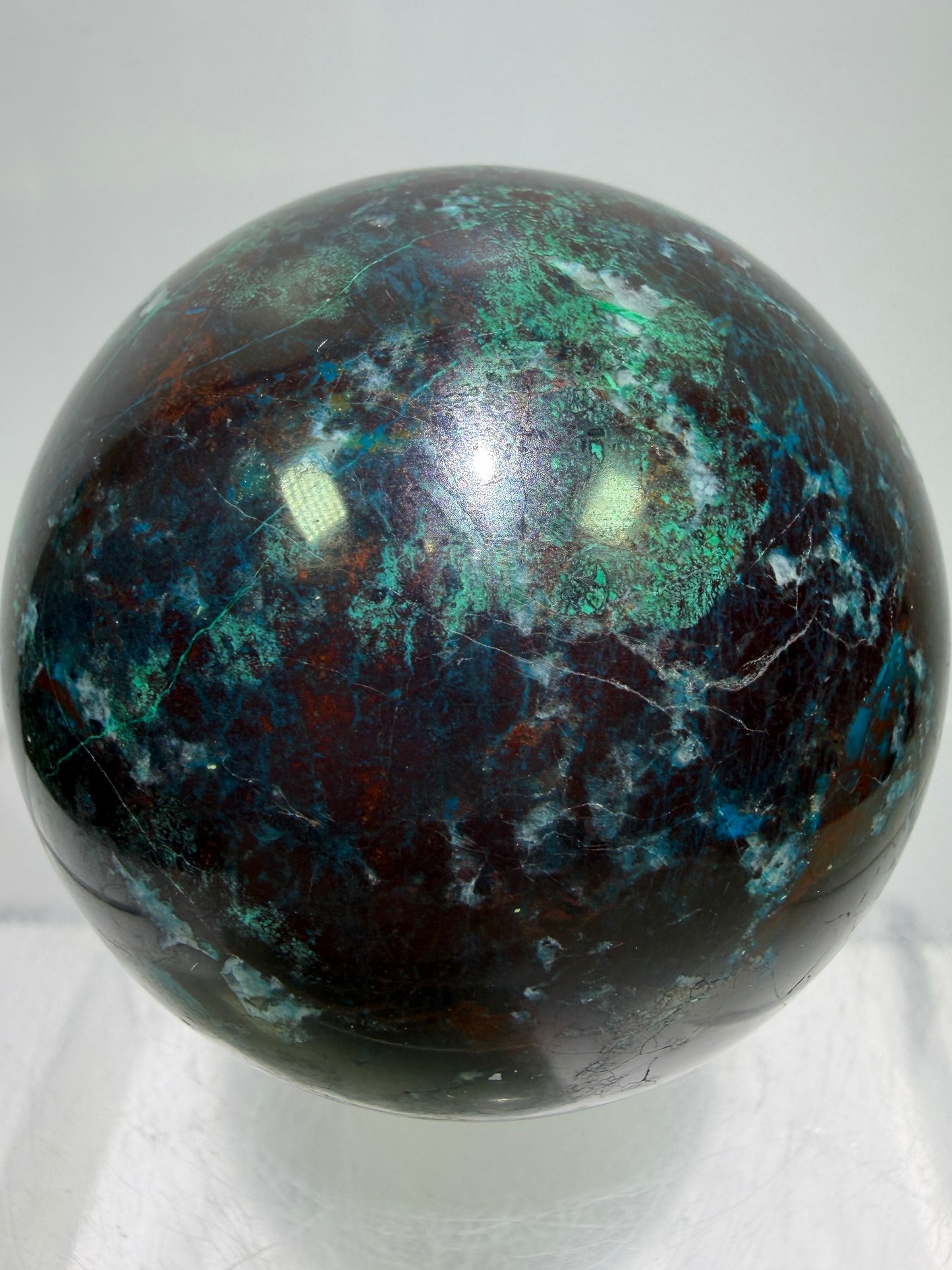 Shattuckite Crystal Sphere. 61mm. Gorgeous Mixed Mineral From Namibia. Very Rare And Special Display Crystal.