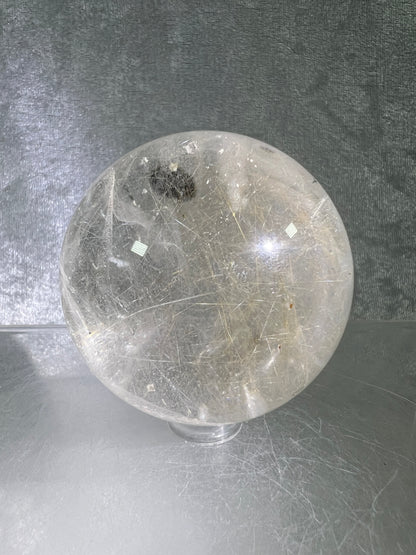 Rutile Quartz Sphere. 56mm. High Quality Golden Rutilated Quartz With Mica Inclusions. Gorgeous Rare Display Sphere