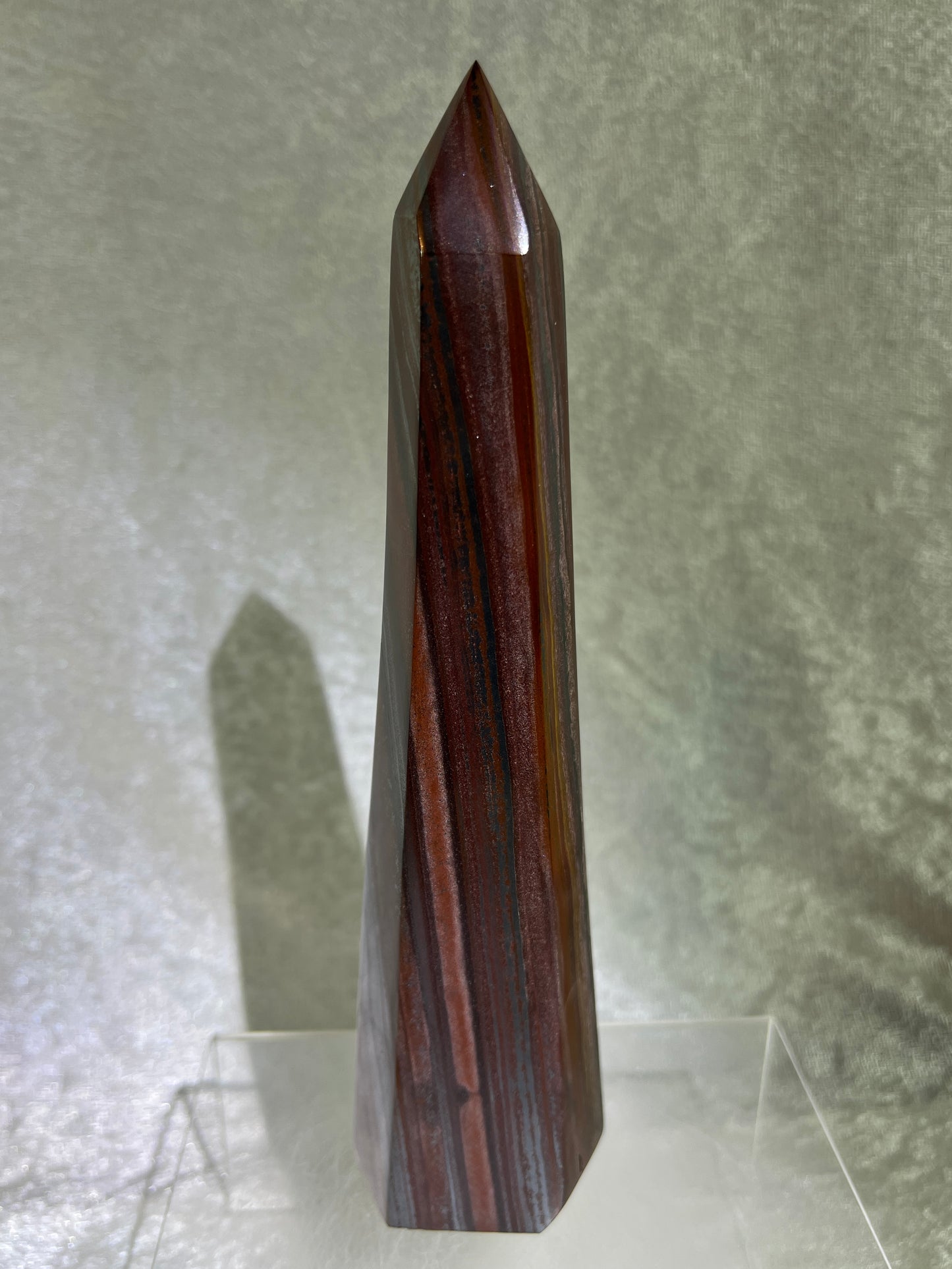 Tiger Iron Crystal Tower. 8.6 Inches. Gorgeous High Quality Tower With Stunning Patterns And Amazing Flash.