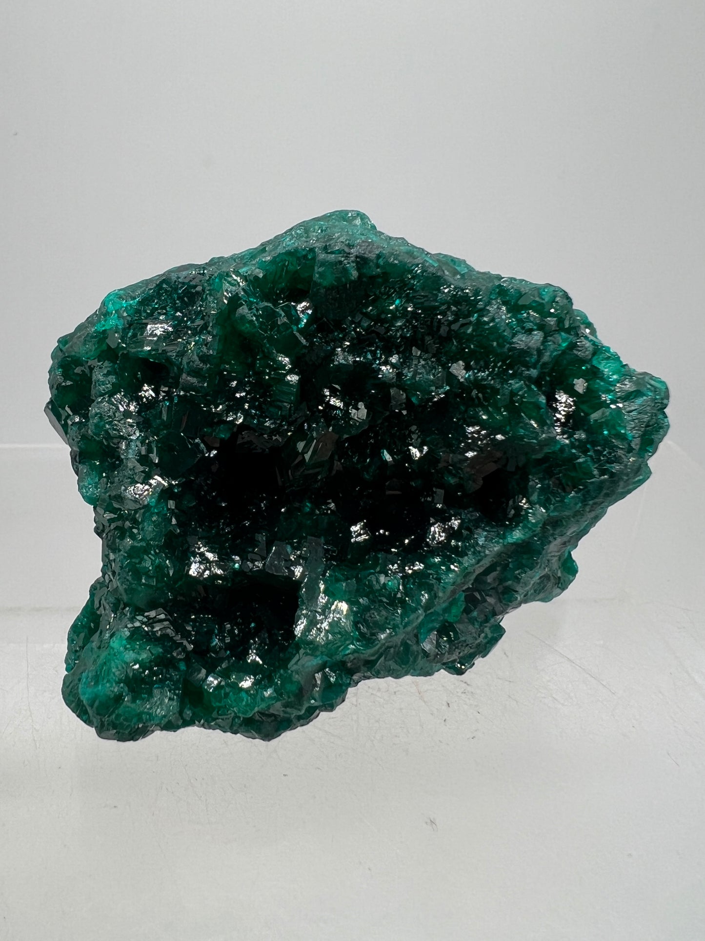 Dioptase Crystal Specimen. High Quality Flashy Mineral From The Congo. Gorgeous Colors And Cubes.