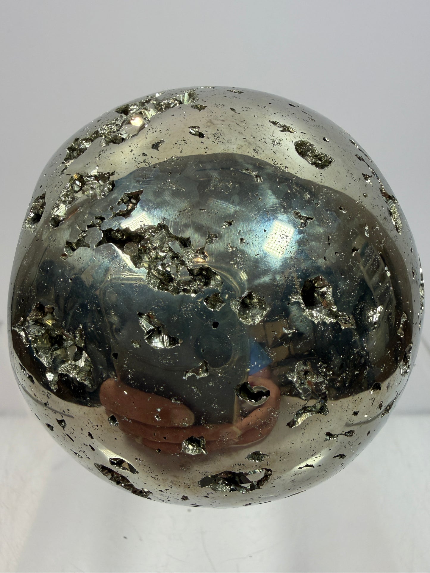 Pyrite Crystal Sphere. 60mm. Druzy World Class Display Sphere From Peru. Gorgeous Top Quality Cubic Druzy