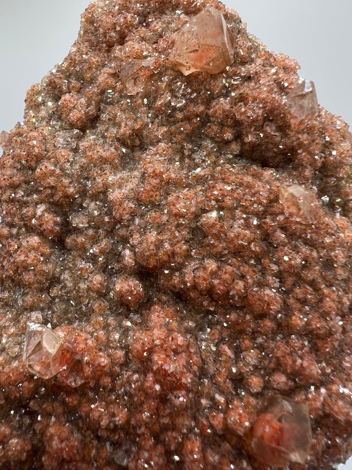 Red Diamond Calcite Specimen. Incredible Flash! Beautiful Calcite Cluster On Matrix. Very Cool Crystal Display Piece.