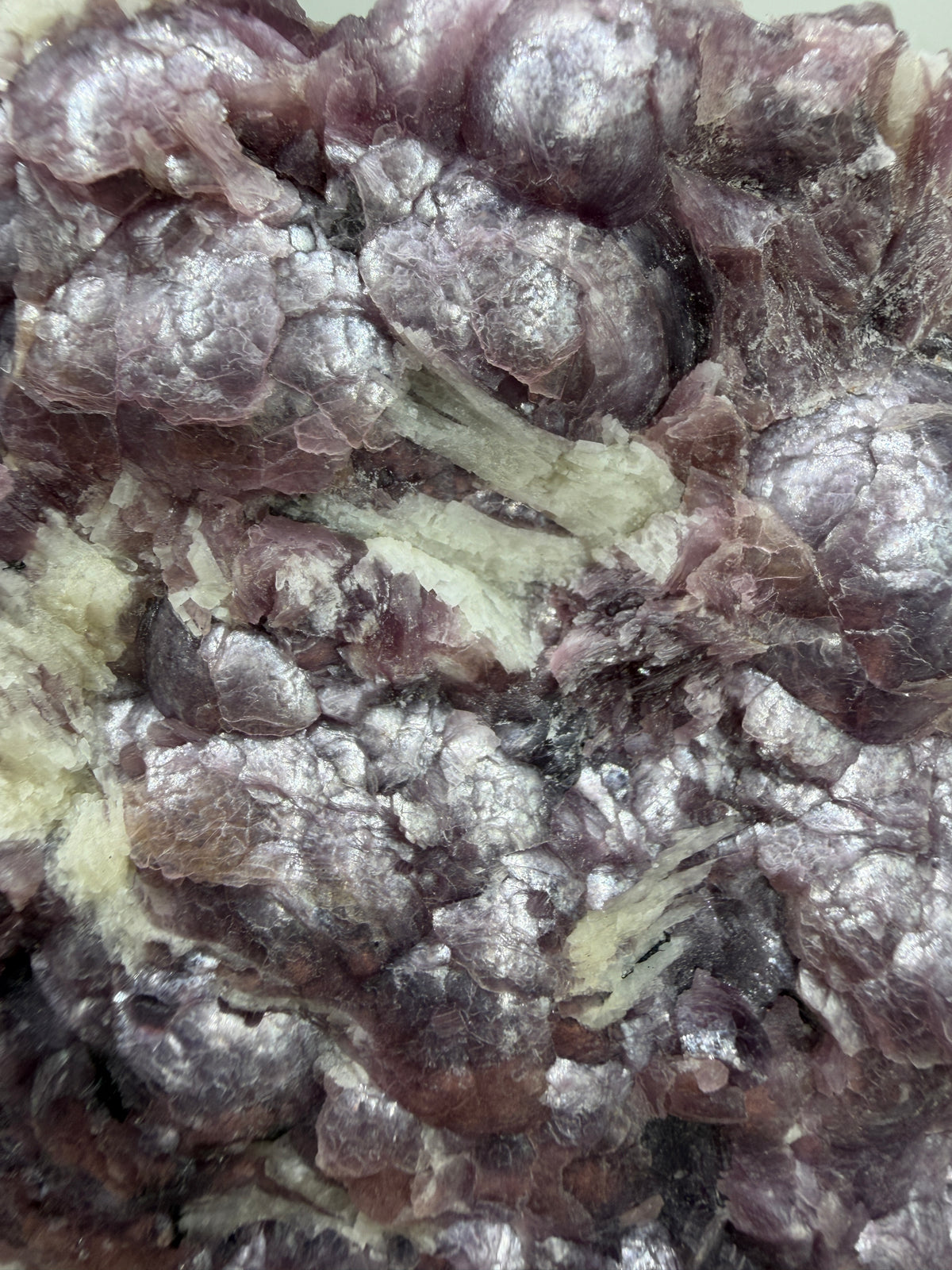 Botryoidal Lepidolite Specimen. Large Very Rare Mineral Cluster From Brazil. Lots Of Flash And Crystallization. Beautiful Color Contrasts.