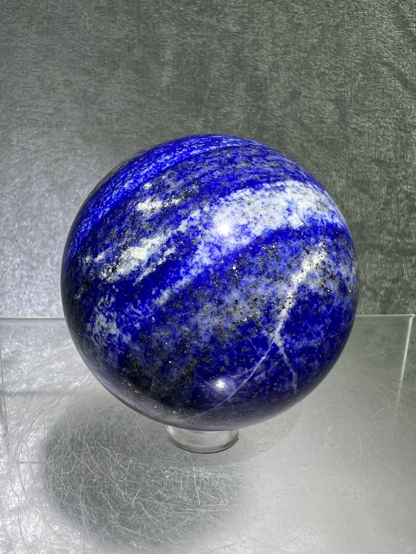 Lapis Lazuli Crystal Sphere. 59mm. Very High Quality Crystal. Stunning Bright Blue With Gorgeous Pyrite