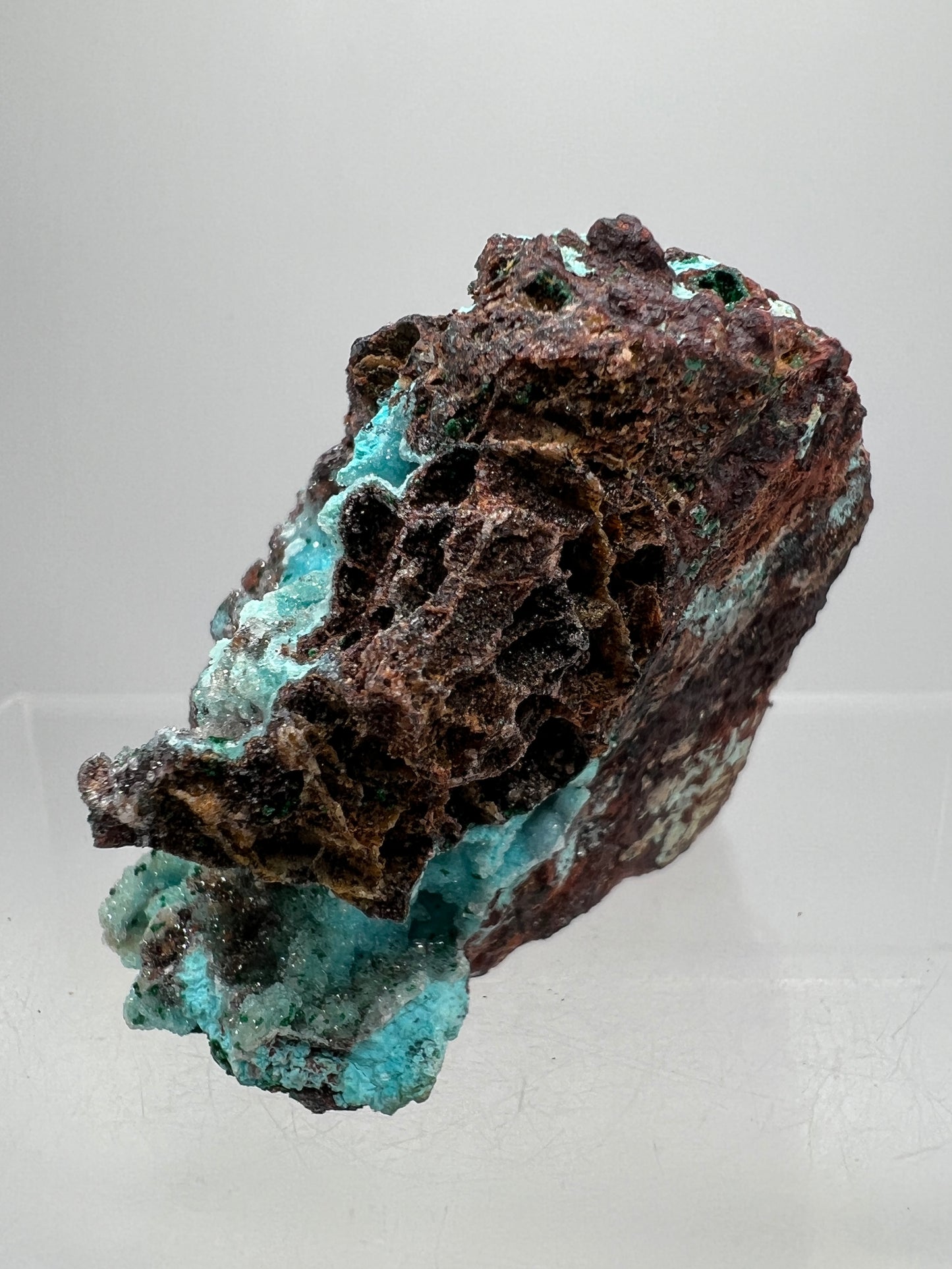 Chrysocolla And Malachite Specimen. Druzy Chrysocolla From Likasi, Congo. Gorgeous Display Crystal.