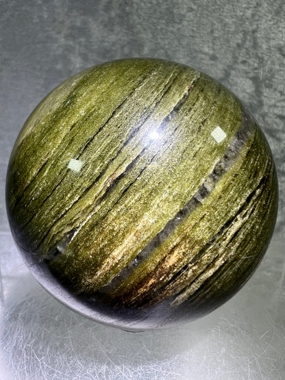 Vesuvianite Crystal Sphere. 71mm. High Quality Idocrase Display Sphere. Incredible Banding And Patterns.