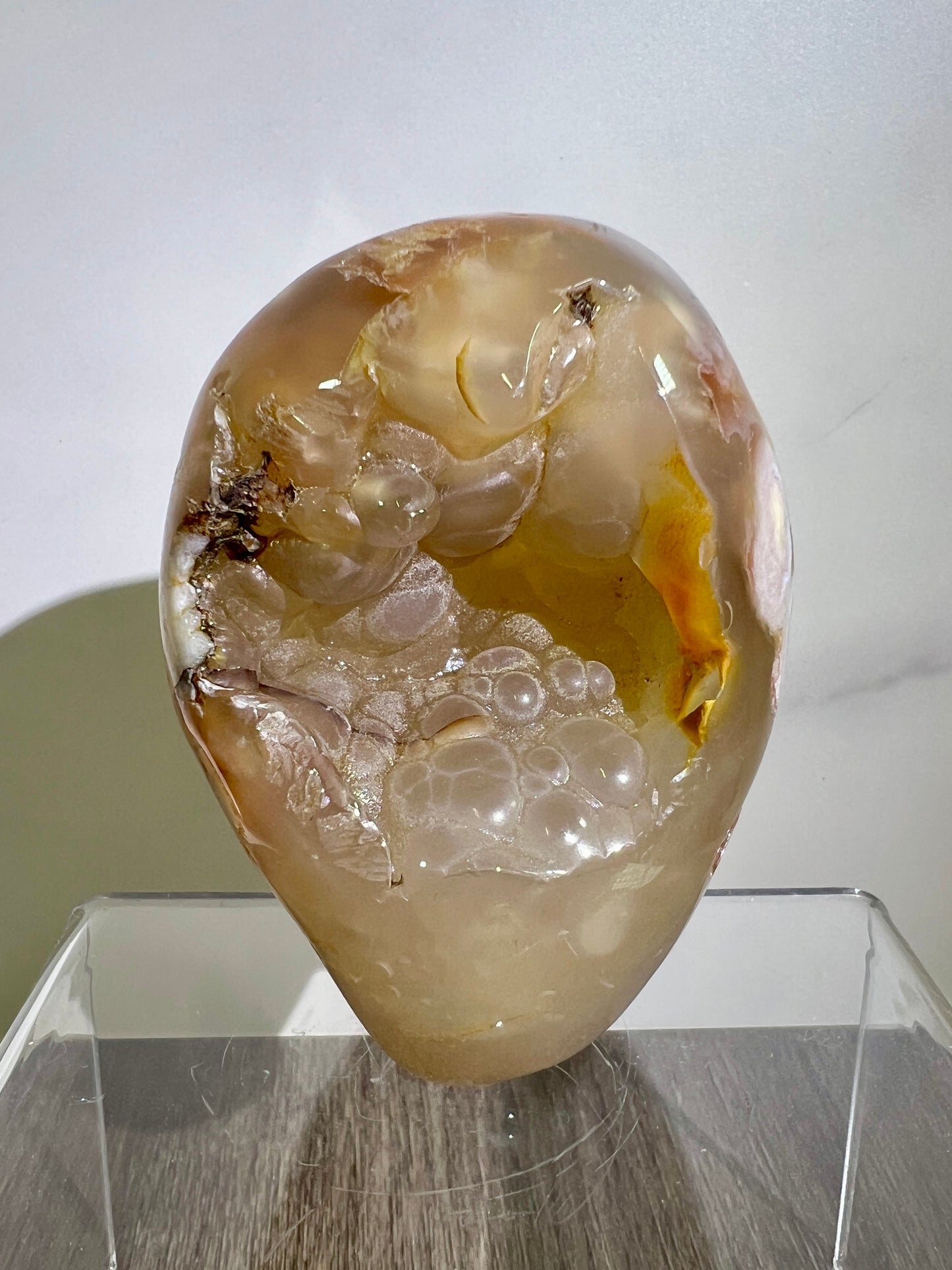 Flower Agate Freeform. Stunning Botryoidal Druzy. Very Unique Display Crystal.