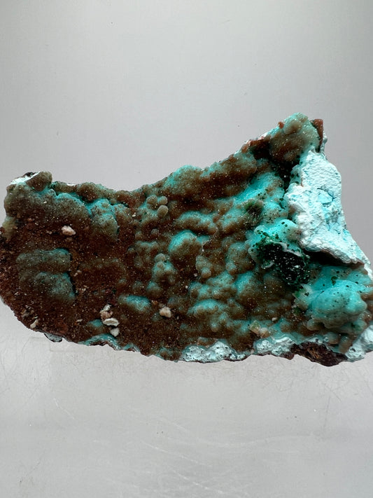 Chrysocolla, Copper, And Malachite Specimen. Rare Druzy Copper On Chrysocolla. Gorgeous High Quality Display Crystal.