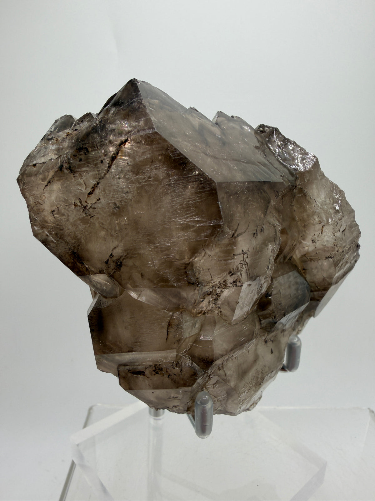 Smoky Elestial Quartz Specimen. High Quality Crystal From Brazil. One Of A Kind Gorgeous Display Crystal