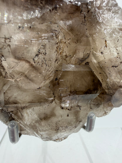 Smoky Elestial Quartz Specimen. High Quality Crystal From Brazil. One Of A Kind Gorgeous Display Crystal