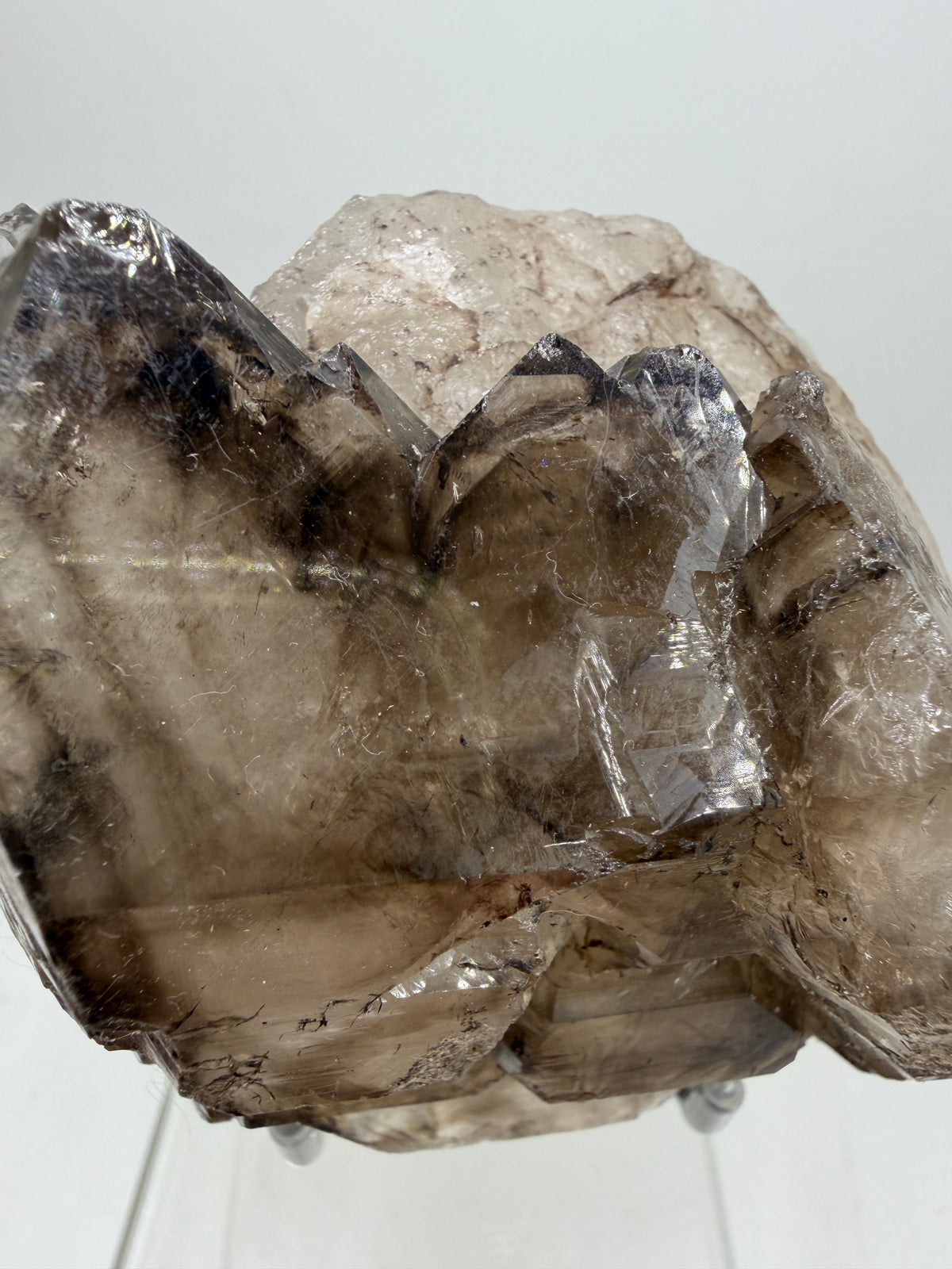 Smoky Elestial Quartz Specimen. High Quality Crystal From Brazil. One Of A Kind Gorgeous Display Crystal