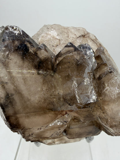 Smoky Elestial Quartz Specimen. High Quality Crystal From Brazil. One Of A Kind Gorgeous Display Crystal