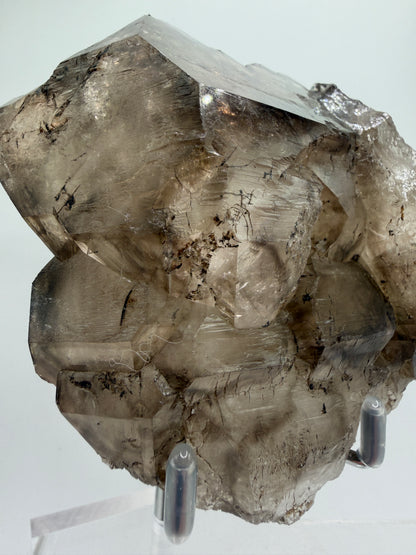 Smoky Elestial Quartz Specimen. High Quality Crystal From Brazil. One Of A Kind Gorgeous Display Crystal