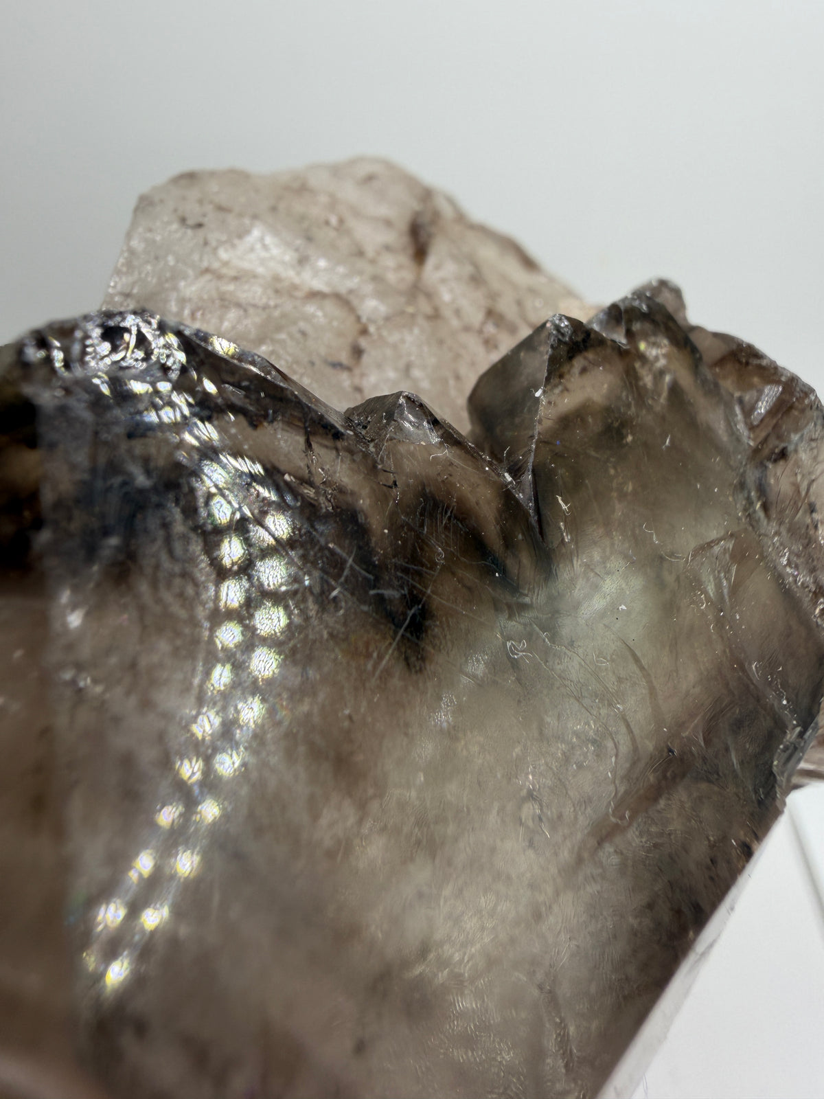 Smoky Elestial Quartz Specimen. High Quality Crystal From Brazil. One Of A Kind Gorgeous Display Crystal