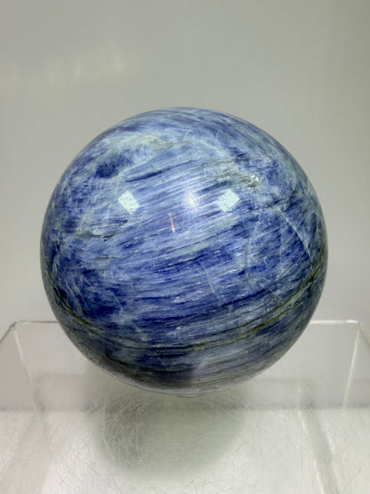 Kyanite Crystal Sphere. 65mm. Gorgeous Blue Kyanite Display Sphere. Rare Crystal With Stunning Flash