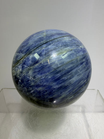 Kyanite Crystal Sphere. 65mm. Gorgeous Blue Kyanite Display Sphere. Rare Crystal With Stunning Flash