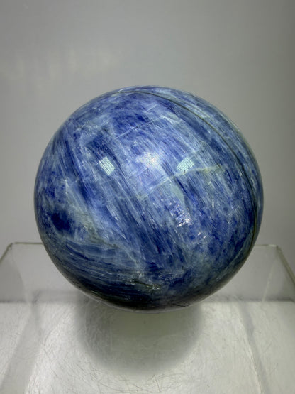 Kyanite Crystal Sphere. 65mm. Gorgeous Blue Kyanite Display Sphere. Rare Crystal With Stunning Flash