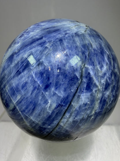 Kyanite Crystal Sphere. 65mm. Gorgeous Blue Kyanite Display Sphere. Rare Crystal With Stunning Flash