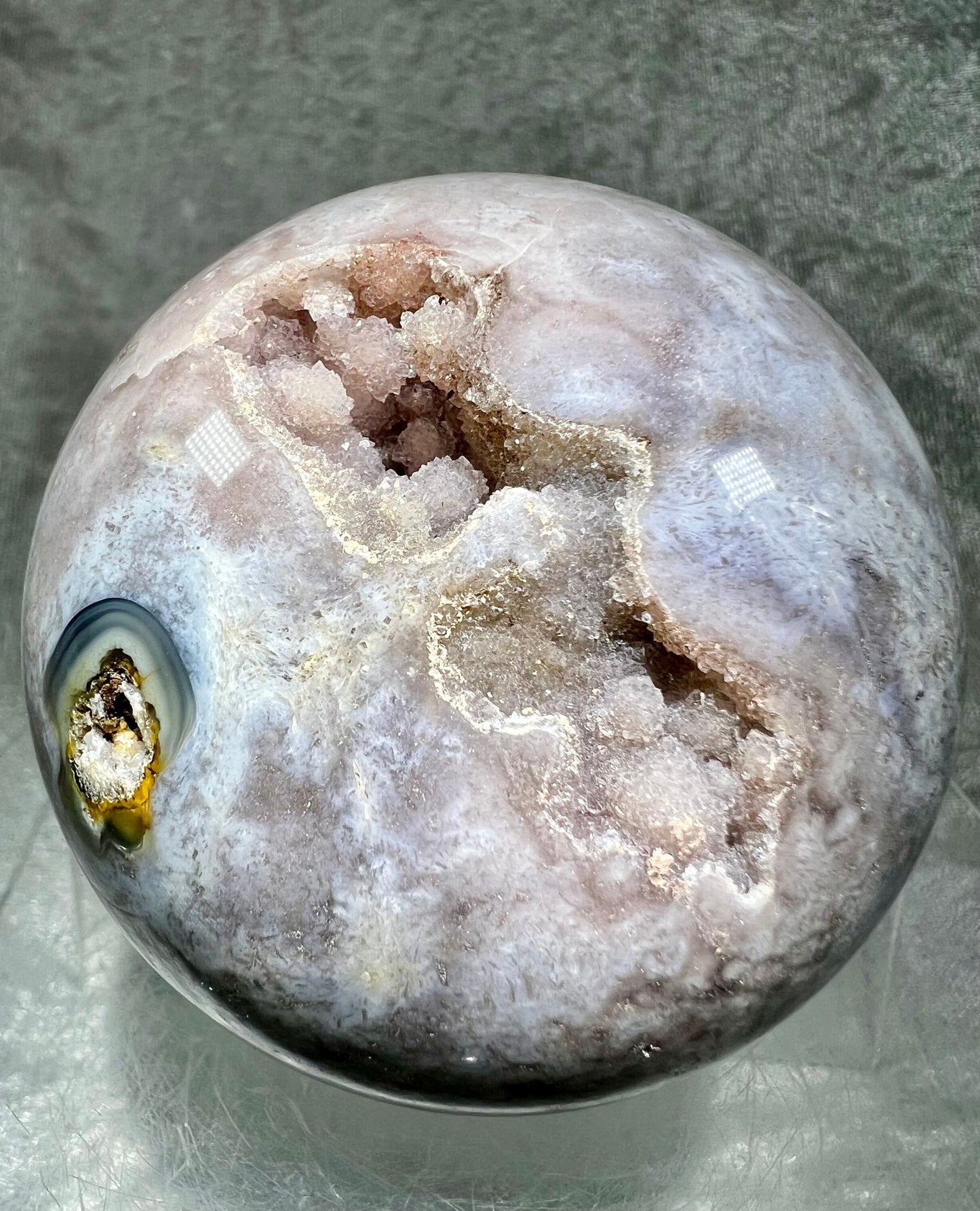 Amazing Sugar Druzy Pink Amethyst Sphere. 76mm. Stunning Shades Of Pink And Purple. High Quality Beautiful Crystal Sphere.