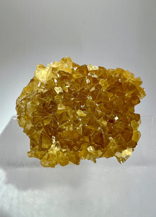 Beautiful Honey Calcite Specimen. Amazing Deep Honey Color. Very Nice Quality Crystal Cluster.