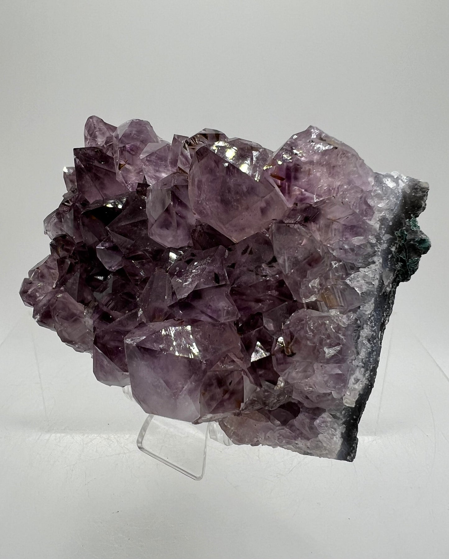 Very Rare Amethyst Cacoxenite. Stunning Purple Amethyst With Cacoxenite Inclusions. Beautiful Amethyst Display Cluster.