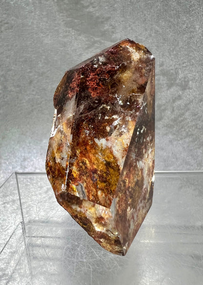 High Quality Garden Quartz Freeform. Red, Yellow, And Orange Firestorm Colors. Very Cool Polished Lodolite.