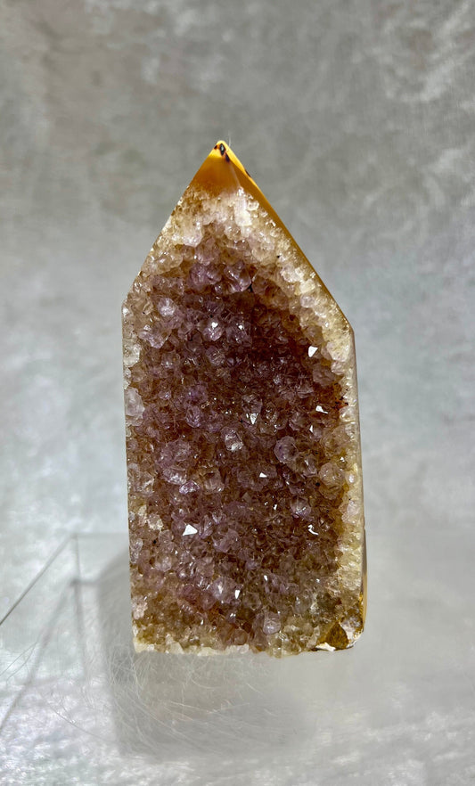 Beautiful Druzy Amethyst Tower. Stunning Colors With Tons Of Flash. One Of A Kind