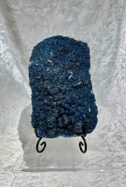 Large Blueberry Fluorite Specimen. 1.6 lbs. Beautiful Blueberry Fluorite Display Slab. High Quality Crystal