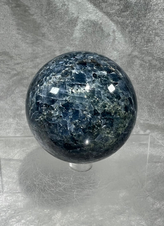 Beautiful Dark Blue Calcite Sphere. 70mm. Stunning Blue Crystals. Very Pretty Display Crystal.