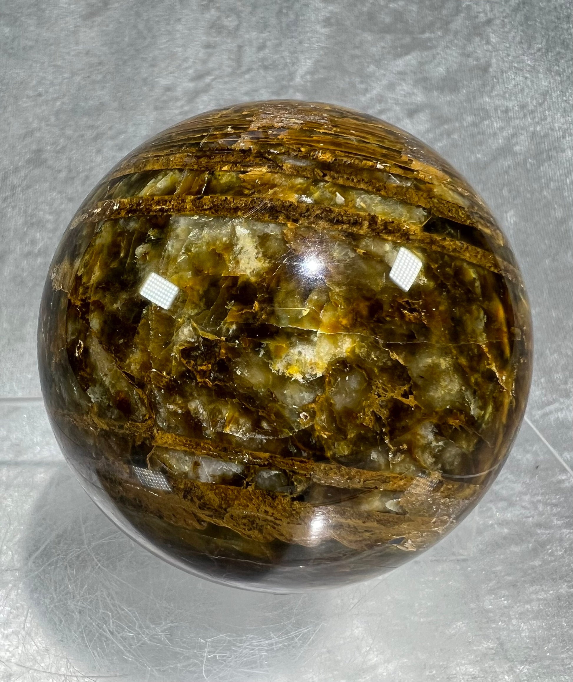 Gorgeous Large Pietersite Crystal Sphere. 74mm. Stunning Colors And Patterns. Amazing Shimmer And Flash!