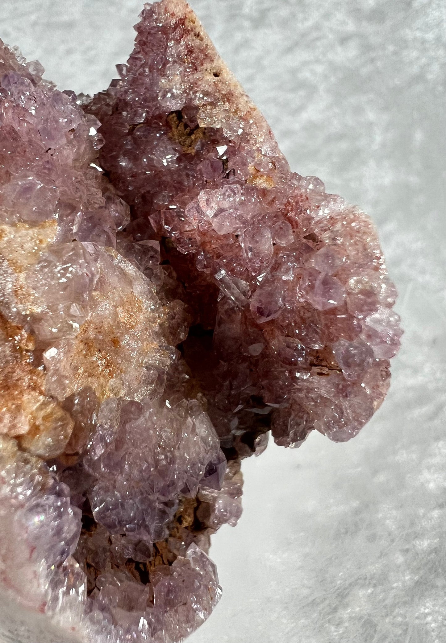 Stunning Druzy Pink Amethyst Freeform. Beautiful Druzy Amethyst With Incredible Flash And Flowers. Amazing Pinks And Purples