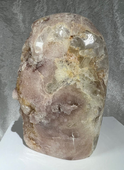 Large Druzy Pink Amethyst Freeform. Over 3 1/2 lbs. Beautiful Druzy Amethyst With Incredible Flash And Flowers. High Quality Crystal