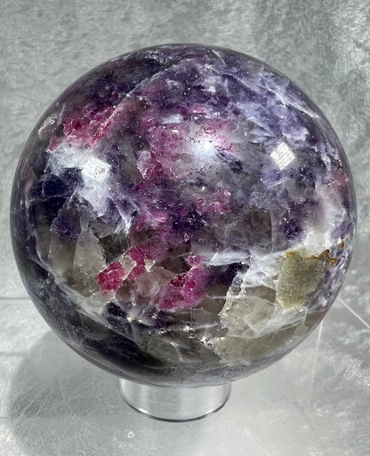 Rare Unicorn Crystal Sphere. 77mm. Stunning Colors With Lots Of Flash! All Natural Unicorn Crystal.