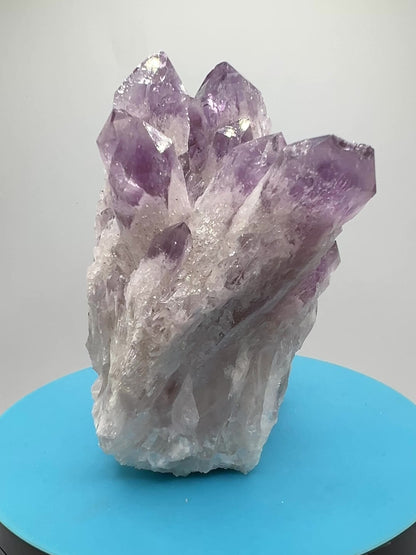 Sugar Amethyst Cluster. Gorgeous Shades Of Lavender With White Druzy Quartz. Beautiful Rare Amethyst Specimen From Zambia
