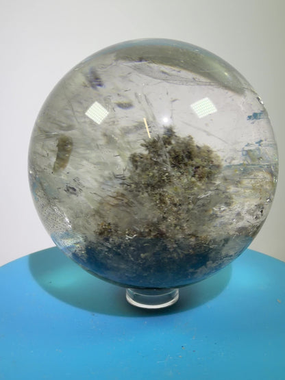 Garden Quartz Lodolite Sphere. 70mm. High Quality Landscape Quartz. Beautiful Large Display Sphere