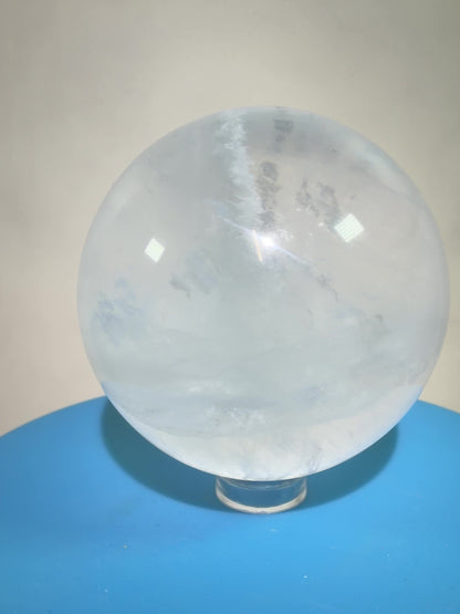 Clear Fluorite Sphere. 60mm. Very Rare Fluorite Display Crystal. High Quality Fluorite From China.