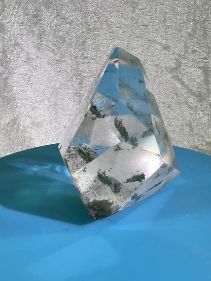 Garden Quartz Polished Freeform. High Quality Four Seasons Landscape Quartz. Gorgeous Pastel Colors. Amazing Polished Lodolite Freeform.