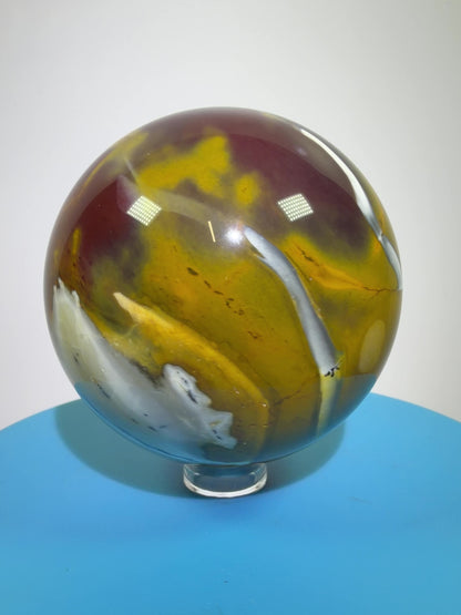 Mookaite Crystal Sphere. 64mm. Gorgeous Rare Colors And Patterns. High Quality Collectors Sphere.