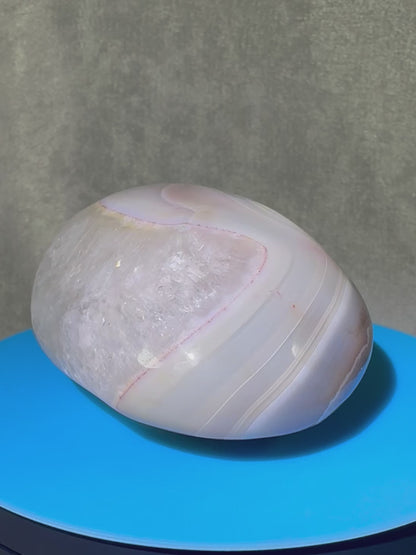 Red Sashe River Agate Freeform. Stunning Polished Druzy Freeform From Zimbabwe. Gorgeous Rare Display Crystal