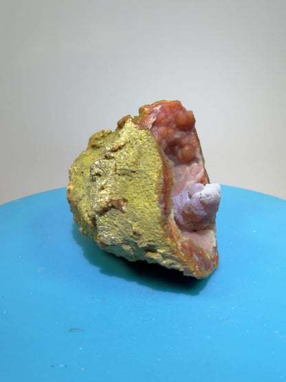 Pink Chalcedony Geode. High Quality Sugar Druzy Specimen From Morocco. Stunning Display Crystal