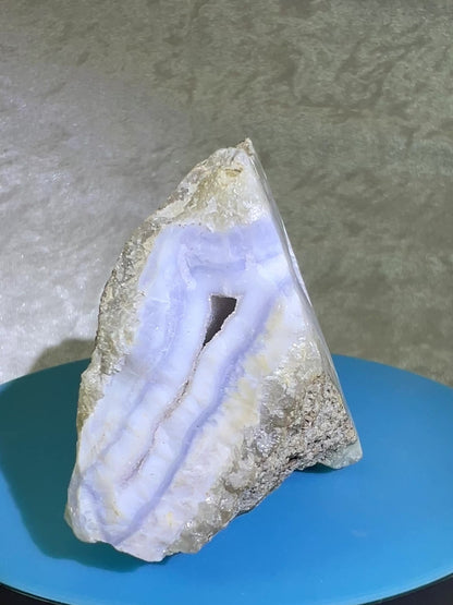 Blue Lace Semi Polished Freeform. Gorgeous Sugar Druzy Freeform From Malawi. Rare Mineral Specimen.