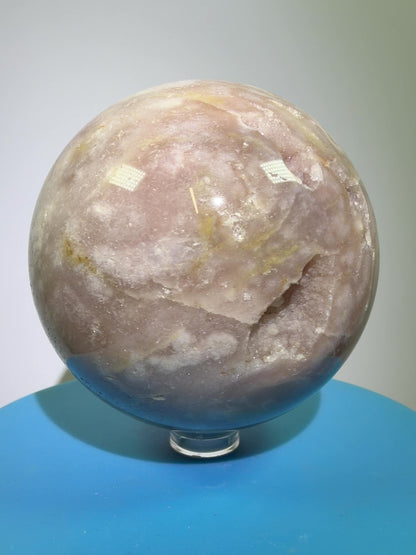 Pink Amethyst Crystal Sphere. 75mm. Gorgeous Druzy Amethyst And Flower Agate Sphere. Amazing Display Crystal.