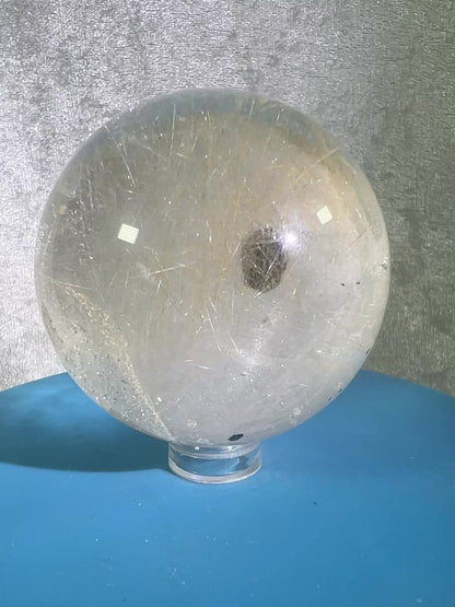 Rutile Quartz Sphere. 56mm. High Quality Golden Rutilated Quartz With Mica Inclusions. Gorgeous Rare Display Sphere