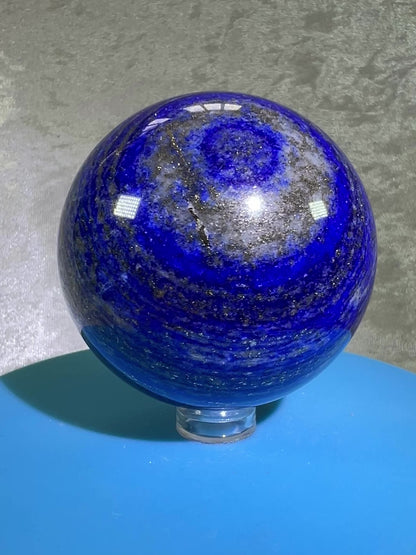 Lapis Lazuli Crystal Sphere. 61mm. Very High Quality Crystal. Stunning Bright Blue With Gorgeous Pyrite