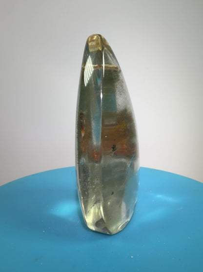 Garden Quartz Crystal Flame. Gorgeous Orange And Green Landscape. Rare Lodolite Quartz Flame