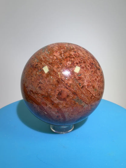 Fire Calcite Crystal Sphere. 53mm. Amazing New Material. Beautiful Display Sphere With A Nice UV Reaction.