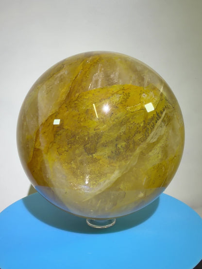 Dendritic Golden Healer Sphere. Large Display Sphere. 85mm. High Quality With Amazing Dendritic Inclusions.